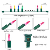 Ultra-Bright Connects End To End Multi Christmas Mini Lights 100L 19.6Ft Ul Listed Incandescent Bulb String Light Set Fo