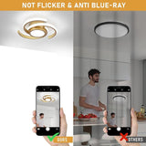 Modern LED Ceiling Light 33W 6000K Semi Flush Mount Ceiling Fixture for Living Room