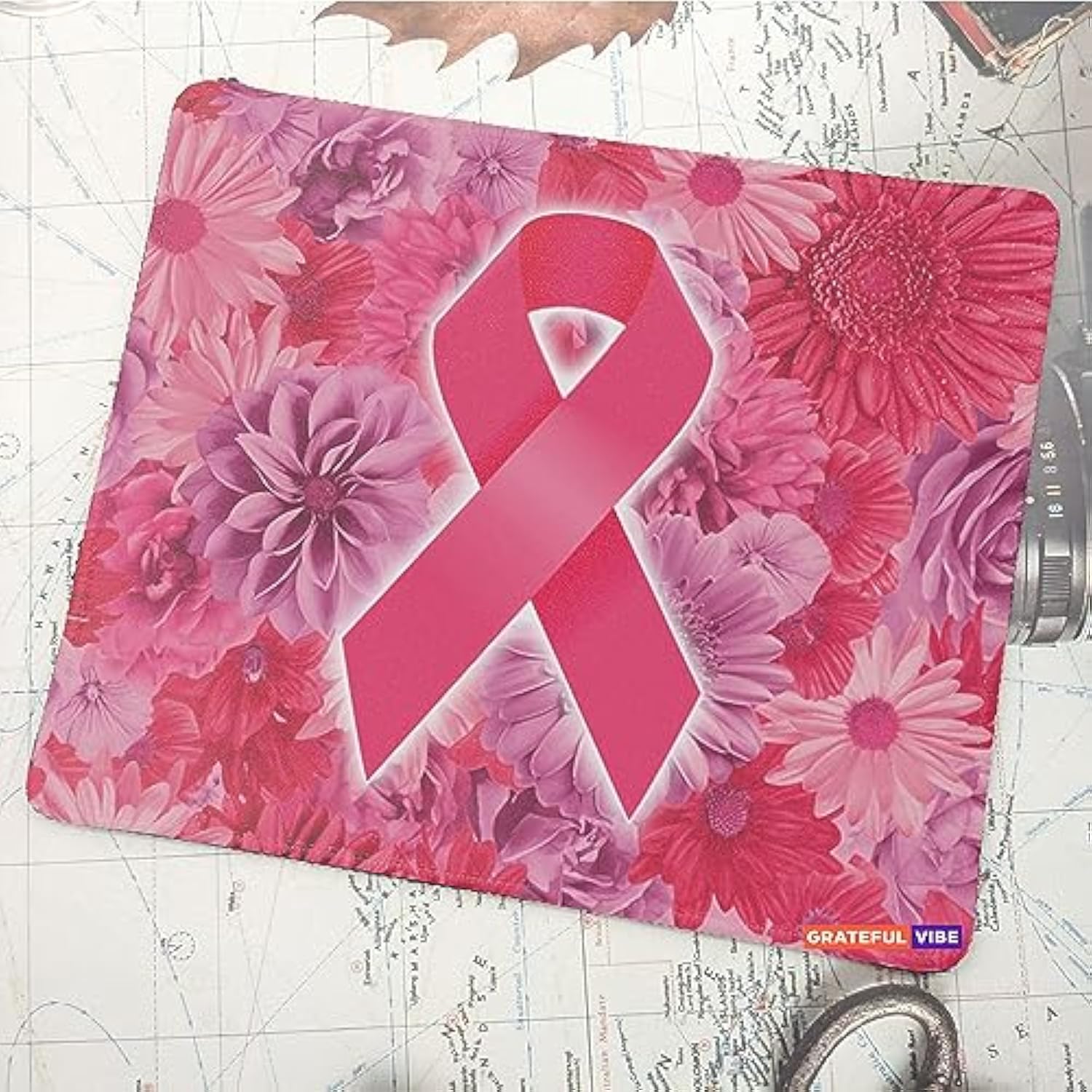 Pink Ribbon For Breast Cancer Awareness Mousemat Inspiring Hope Strength Faith Courage Breast Cancer Mouse Pad Gift Ideas 9.5 X 7.8 Inch Mousepad