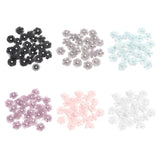 30Pcs Mini Artificial Flower Wedding Home Decorations Diy Clothing Headdress Headwear Crafts Fake Rose Flower Accessory Pearl Flower Accessories, Black