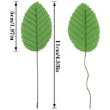 200 Pcs Artificial Silk Green Leaves Fake Faux Wired Single Leaves Diy Home Decorative Christmas Party Decoration Flowers Garland Wedding Decoration