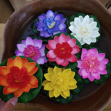 7 Pcs Artificial Floating Foam Lotus Flower With Water Lily Pad, Floating Artificial Lotus Flowers Decor Floating Pond Decor Home Decoration
