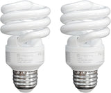 9W T2 Spiral CFL Light Bulbs E26 Base 2700K Soft White 540 Lumens 40W Equivalent UL Listed 2 Pack