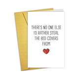 Funny Valentine'S Day Card For Him Her, Hilarious Anniversary Card For Husband Wife, Steal The Bed Covers Card