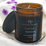 Precious Delights Blood Orange Scented Soy Candle | Hand-Poured 7Oz Black Glass Jar | Long-Lasting Aromatherapy Candle | Natural Soy Wax With Essential Oils For Home, Relaxation, Stress Relief & Gifts