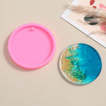 10 Pack Round Keychain Silicone Mold Flat Circle Resin Molds With Hole, Keychain Charms Epoxy Resin Molds Casting Molds For Diy Earrings, Keychain, Pet Tag, Jewelry Making, Crafts Making (2 Inch)