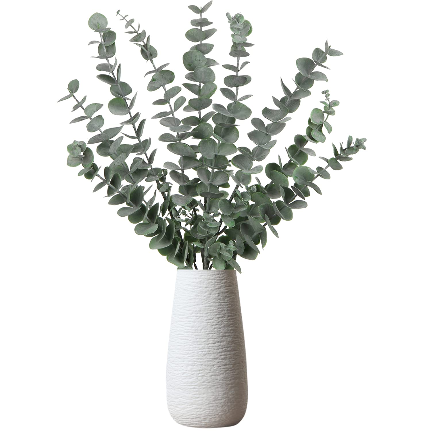 3Pcs Faux Eucalyptus Stems 30" Long Artificial Greenery Stems Fake Eucalyptus Decor For Wedding Centerpiece Flower Bouquet Floral Arrangement Farmhouse Home Decoration