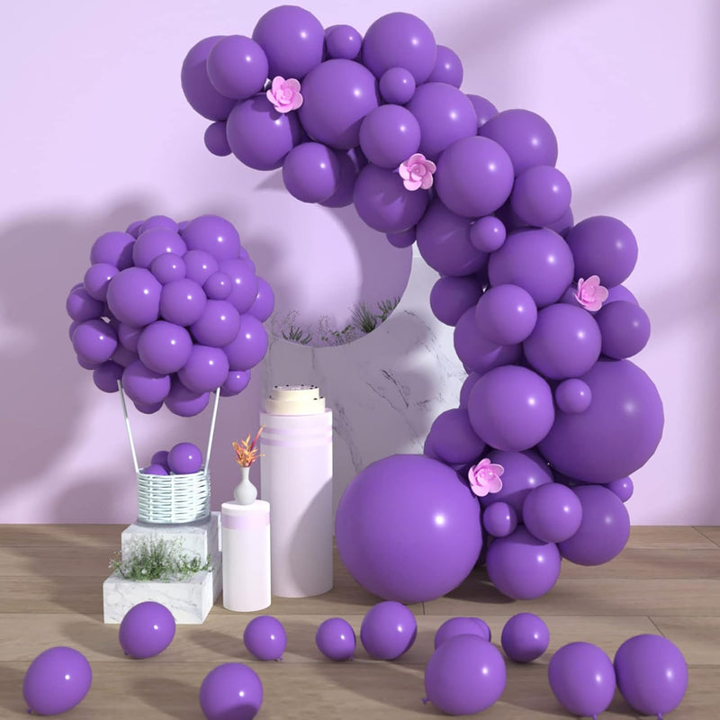 Purple Balloons Garland Kit- 100 Pcs 5/10/12/18 Inch Party Balloon Arc