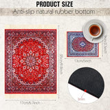 4 Pcs Vintage Mini Mouse Pad Coasters Oriental Mousepad Floral Style Funny Desk Mat Coasters Graduation Gift For Boho Doll House Rug With Anti Slip Rubber Base For Desk(Classic Style)