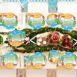 150Pcs Christmas In July Plates And Napkins - Merry Christmas Dinner Dessert Paper Plates Napkins Tableware Set For Hawaiian Beach Summer Xmas Decorations Party Supplies Tables Decor Favors,Serves 50