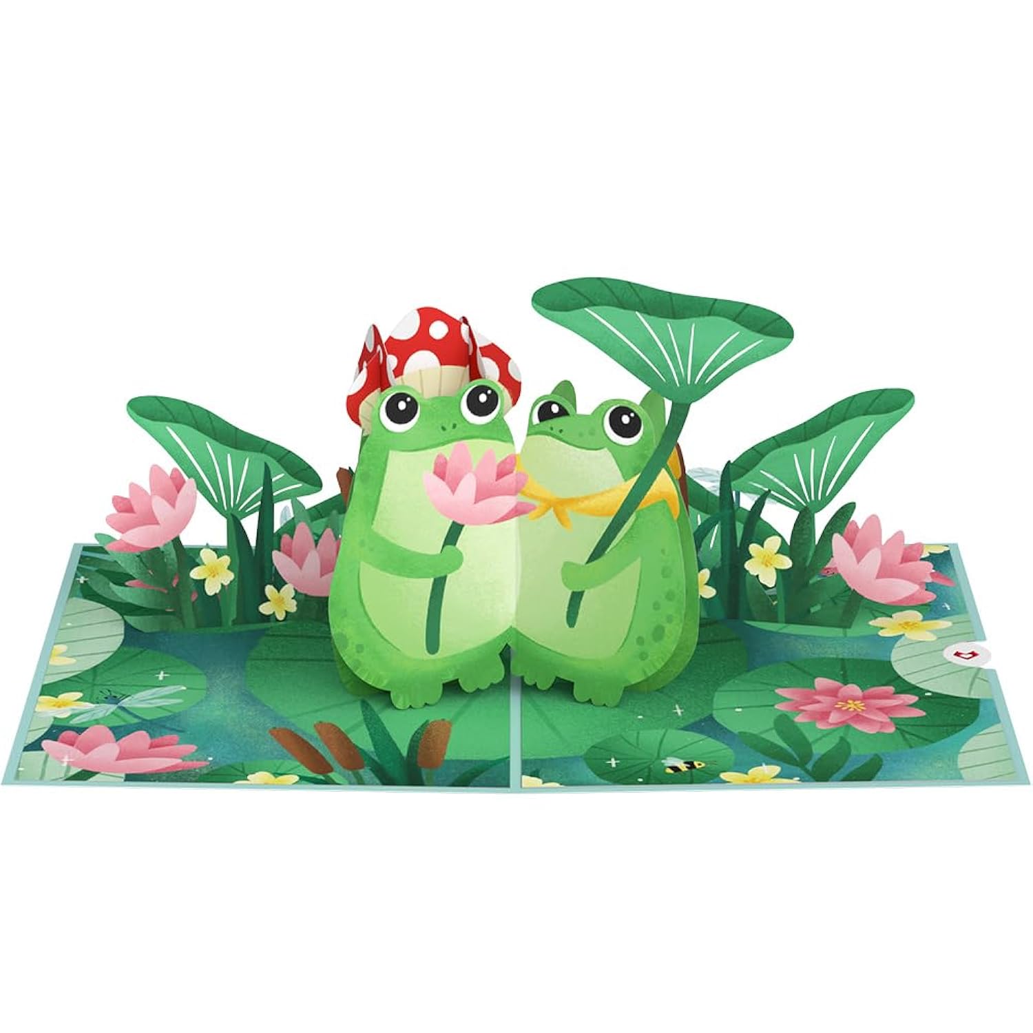 Love Pop-Up Card For Her And Him - 3D Greeting Cards For Boys, Girls, Men, Women - Time Well Spent Frogs - 5" X 7" Card - Blank Notecard & Envelope Included