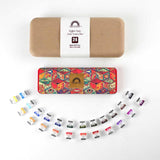 Mairtini Academy Grade Brilliant Series “Oriental Charm” Half-Pan Solid Watercolor Paint 24 Colors Set With Red Iron Case