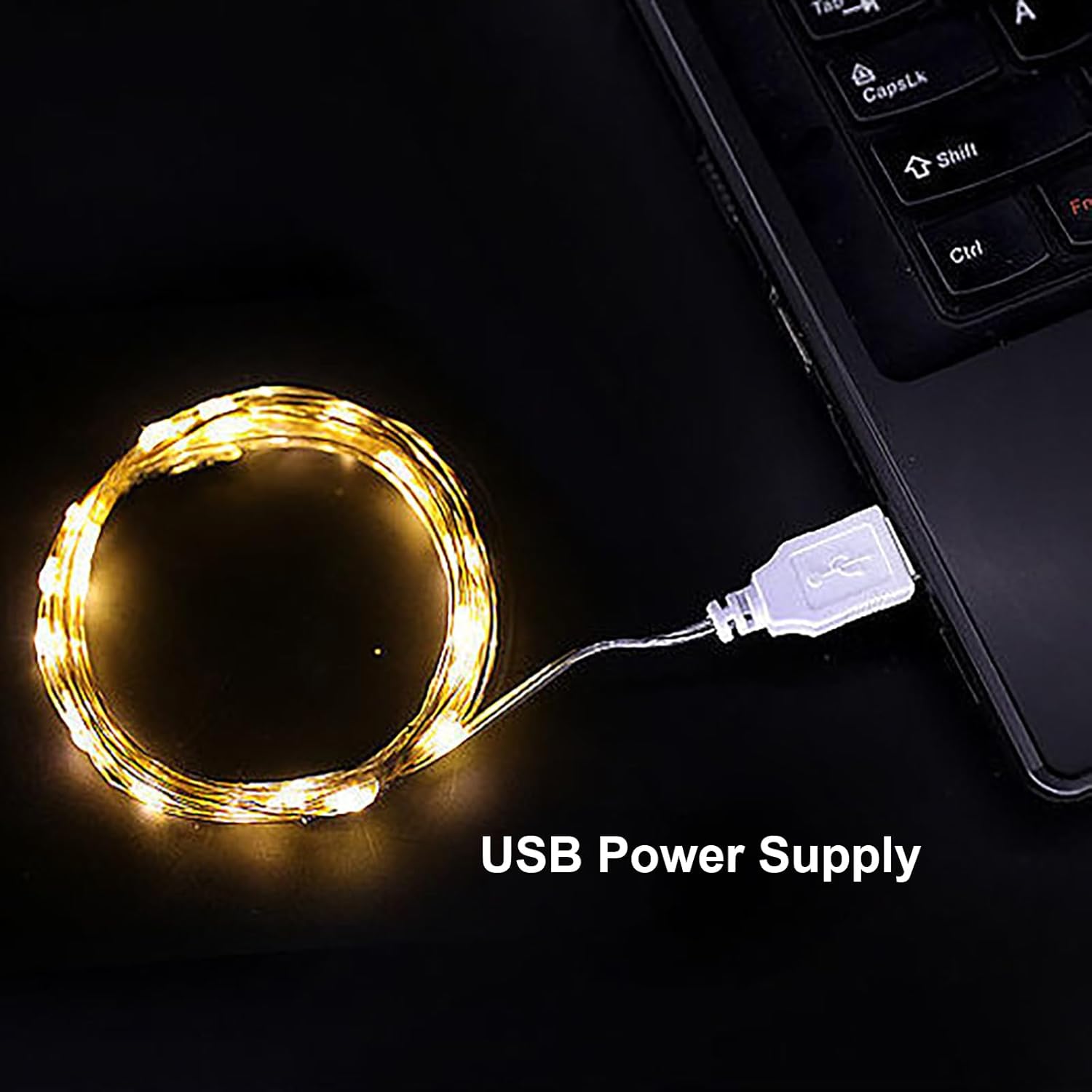 2M 20 Leds Fairy String Lights, Usb Powered String Light For Desk Office Christmas Tree Party Decoration (Warm, 2)