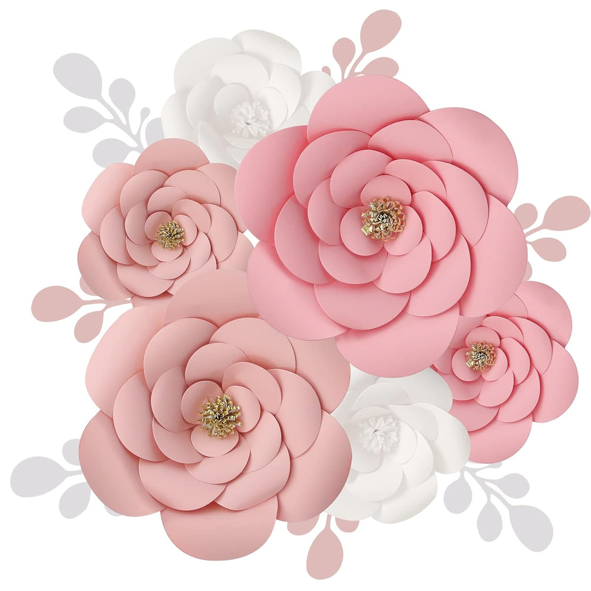 3D Paper Flower Decorations For Wall, 3D Artificial Flower For Wedding Centerpiece Bridal Shower Birthday Party Backdrop Nursery Wall Decor (Pink Paper Flower)