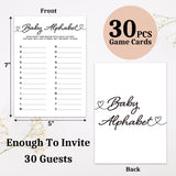 Alphabet Baby Shower Games, 30Pcs Baby Shower Game Cards For Boy Girl, Gender Neutral Party Games Activities/Bb019