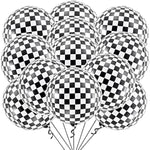 , Black And White Checkered Balloons - 22 Inch, Pack Of 12 | Race Car Balloons For Race Car Birthday Party Decorations | Racing Party Decoration | Checkered Party Decorations | Emo Party Decor
