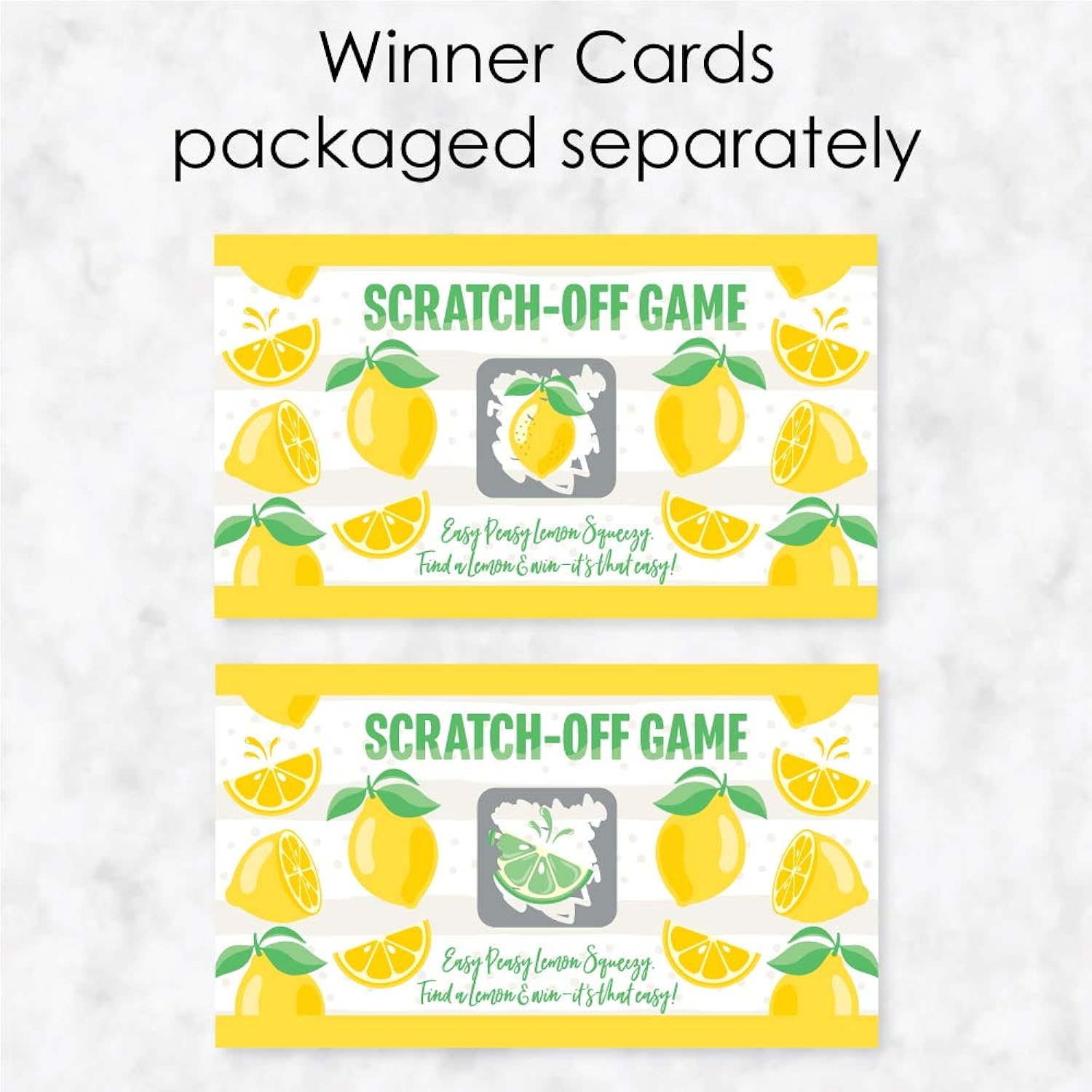Big Dot of Happiness So Fresh - Lemon - Citrus Lemonade Party Game Scratch Off Cards - 22 Count