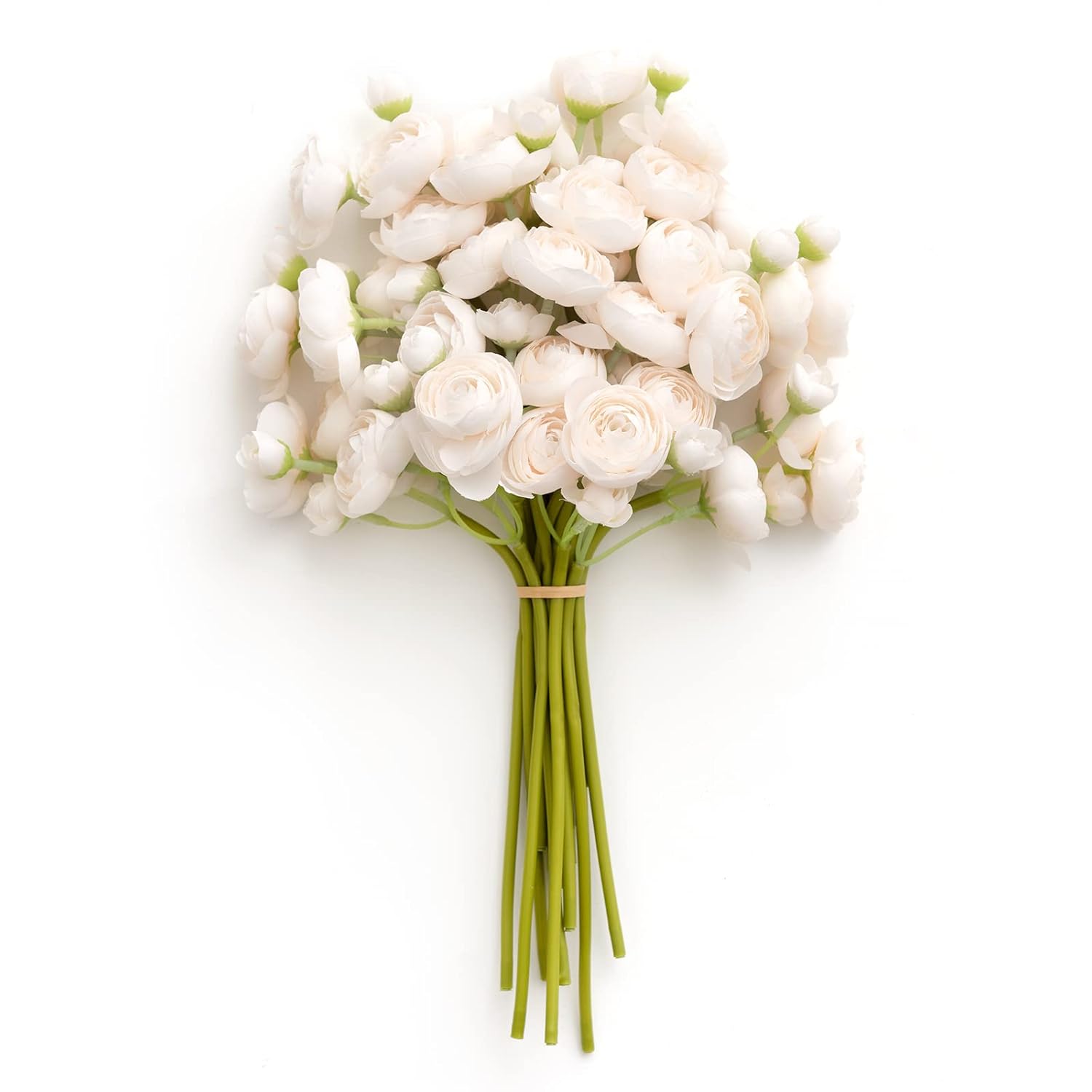 Ranunculus Artificial Flower, Faux Silk Mini Ranunculus Flowers For Diy Bouquet, Bulk Fake Wedding Filler Flowers For Centerpieces Arrangements Bridal Shower Decorations, Cream