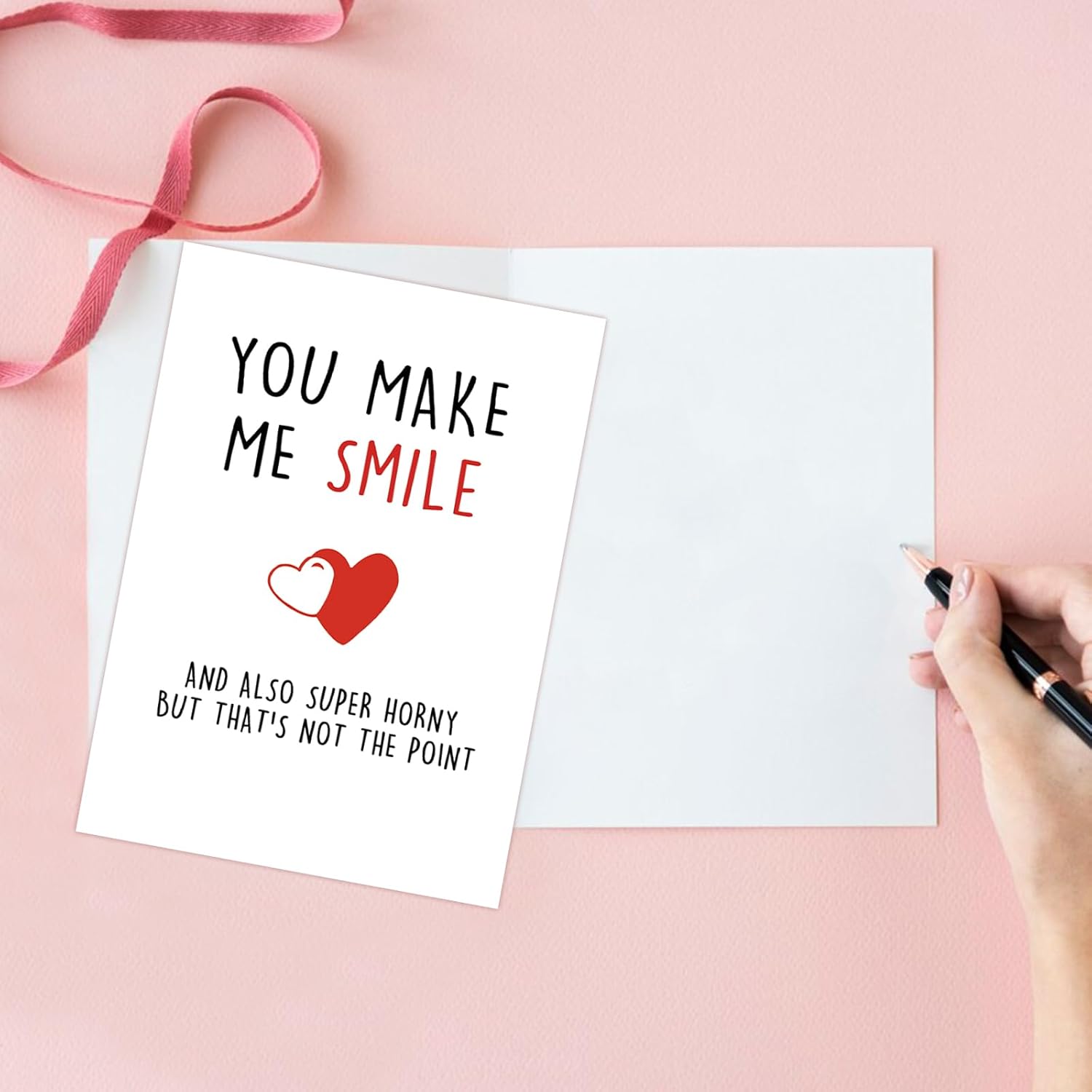 Naughty Valentines Day Card For Her Him, Rude Anniversary Birthday Card For Boyfriend Husband, Humorous Sexy Card For Wife Girlfriend, You Make Me Smile
