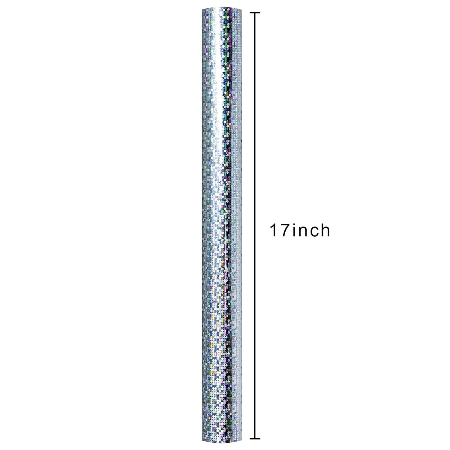 17 In X 32.8 Ft (46.5 Sq.Ft.) Holographic Wrapping Paper Roll, Silver Dots Gift Wrap For Disco Party, Wedding, Birthday, Christmas, Bridal Shower, Father'S Day, Graduation