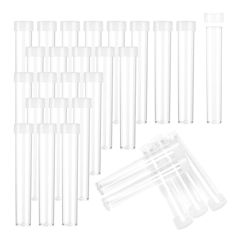 100Pcs Clear Plastic Tube Bead Containers, Transparent Plastic Small Empty Sto