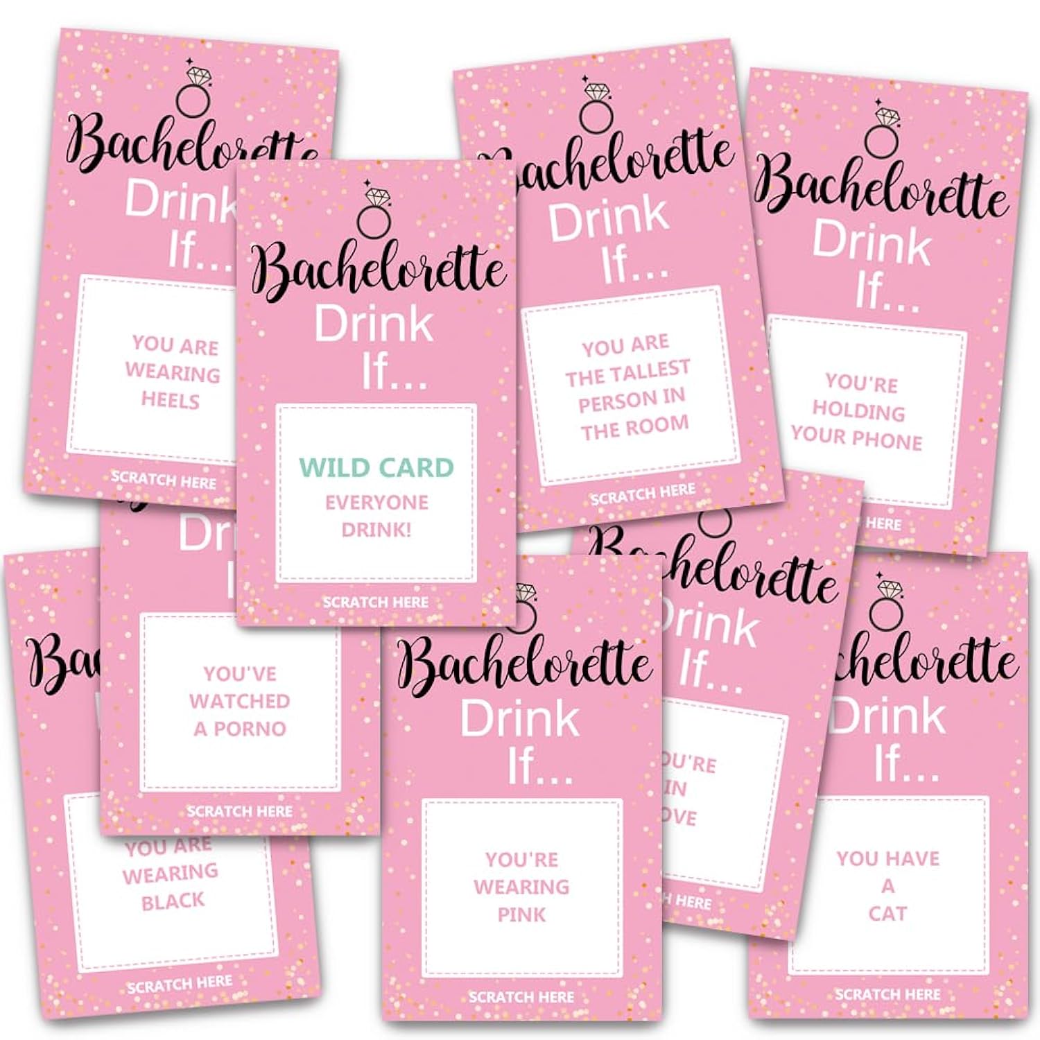 Bachelorette Party Drinking Games Drink If Games Scratch Off Cards Perfect For Night Out Activity,Bridal Showers,Bridal Parties,Wedding Showers,Engagement And Birthday-40 Sheets(Pink)