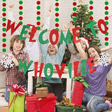 Red And Green Welcome To Whoville Banner, Whoville Christmas Banner Decorations Welcome To Whoville Sign For Xmas Vacation Holiday Party Home Decor