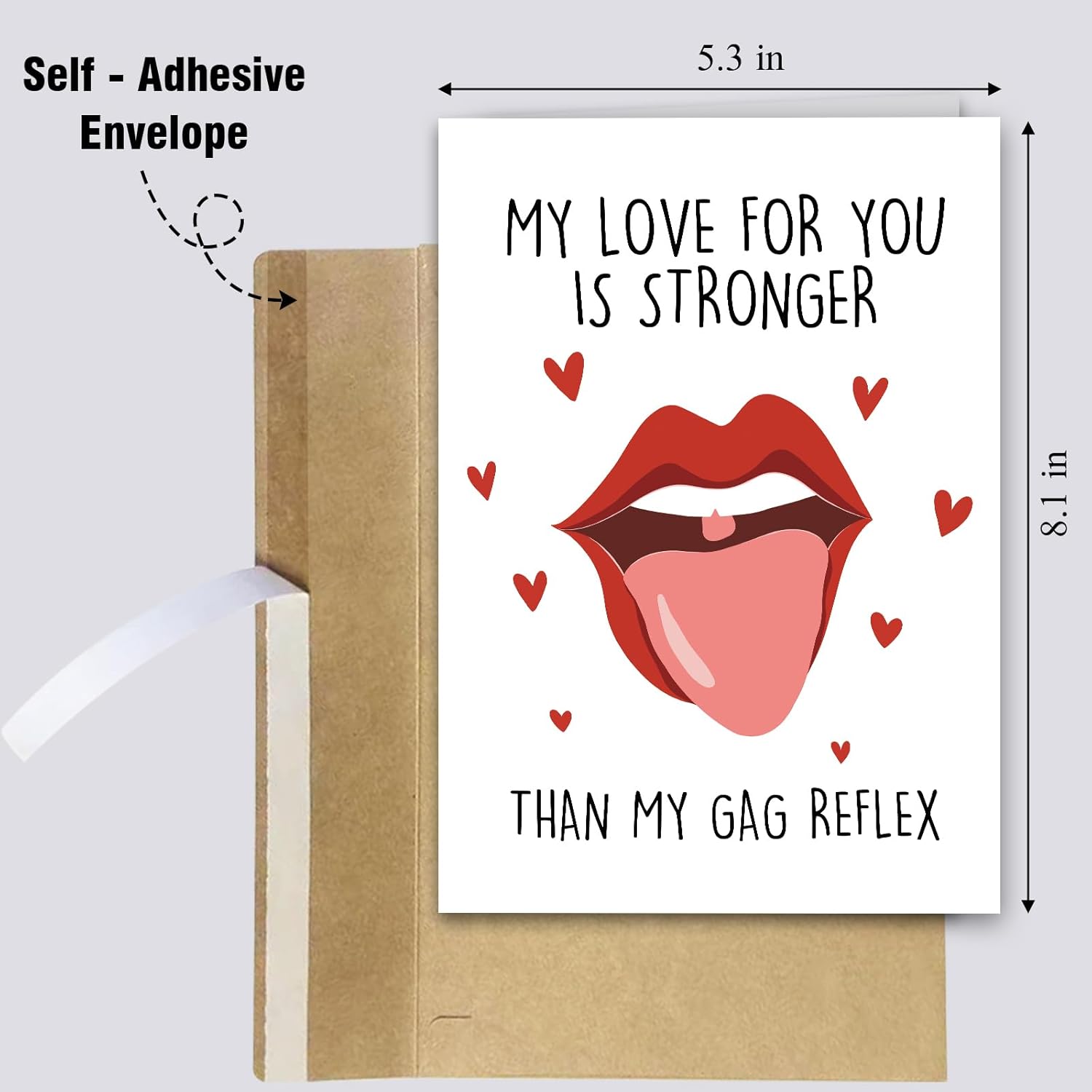 Funny Valentine'S Day Card For Men, Dirty Anniversary Card For Husband Boyfriend Fiance, Snarky Birthday Card For Couple Soulmate, My Love For You Is Stronger