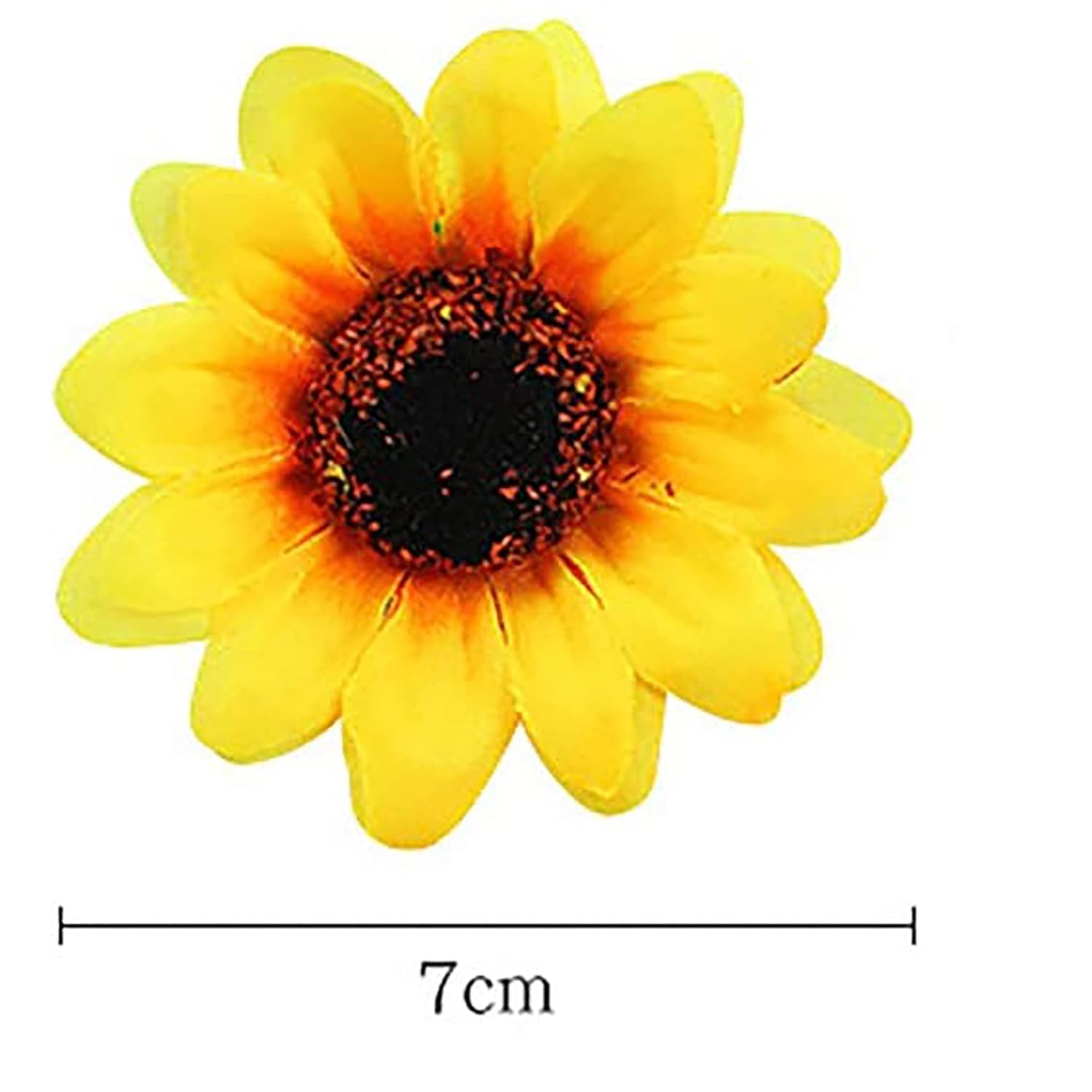 50Pcs 2.8" Artificial Silk Yellow Sunflower Heads Fabric Floral For Home Decoration Wedding Decor, Bride Holding Flowers,Garden Craft Art Décor (Ssunflower Heads 50Pcs - 2.8")