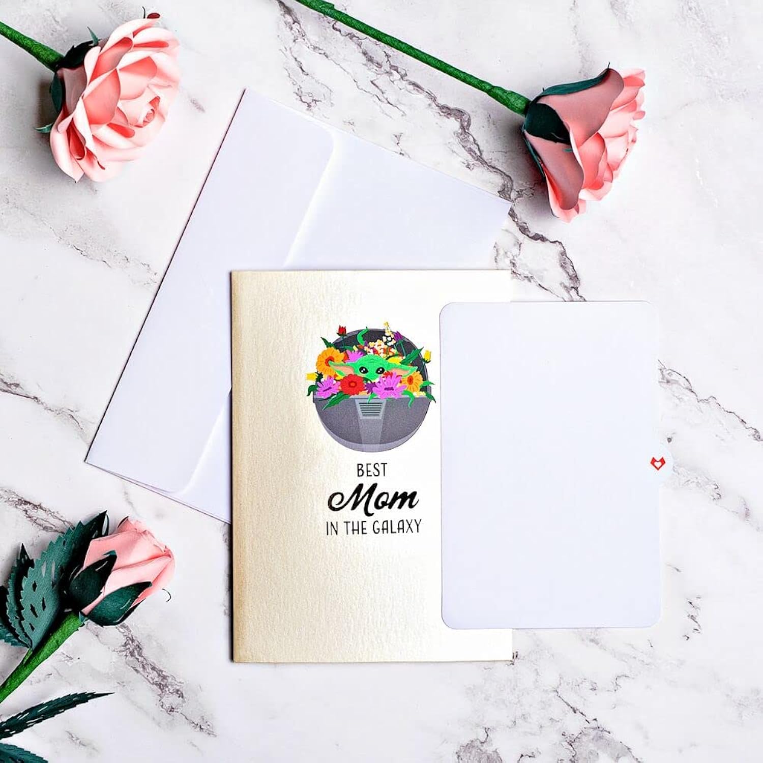 Star Wars Grogu Mother’S Day Pop-Up Card – Mother’S Day Card – Handcrafted 3D Pop-Up Greeting Card For Her – Mother’S Day Love Card From Grogu, 5 X 7”