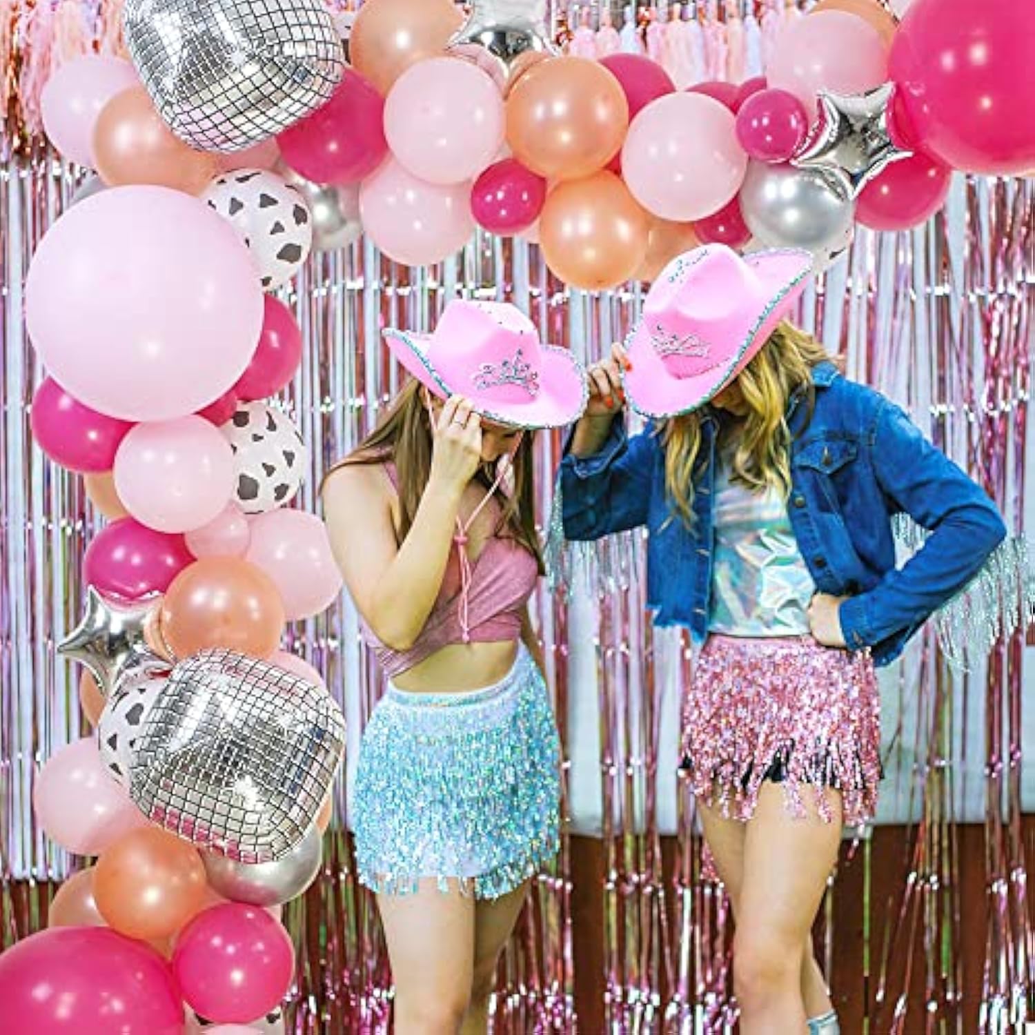 Cowgirl Bachelorette Balloon Arch Garland Kit, Western Disco Party Dec