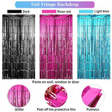 Music Birthday Party Decor Set: Tinsel Curtains & Music Note Balloons