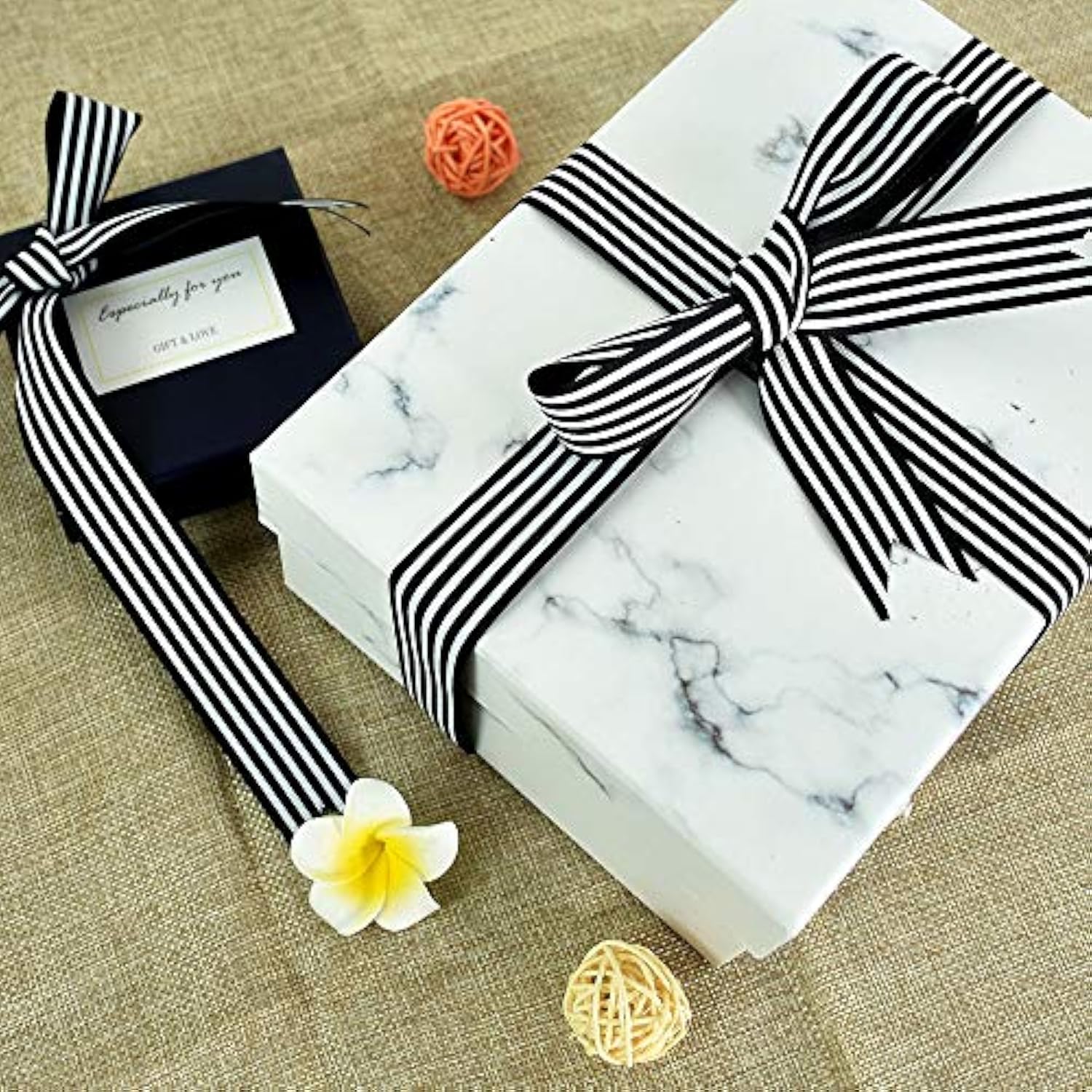 Black White Striped Ribbon 1 Inch Wide Fabric Grosgrain Ribbons 25 Yar