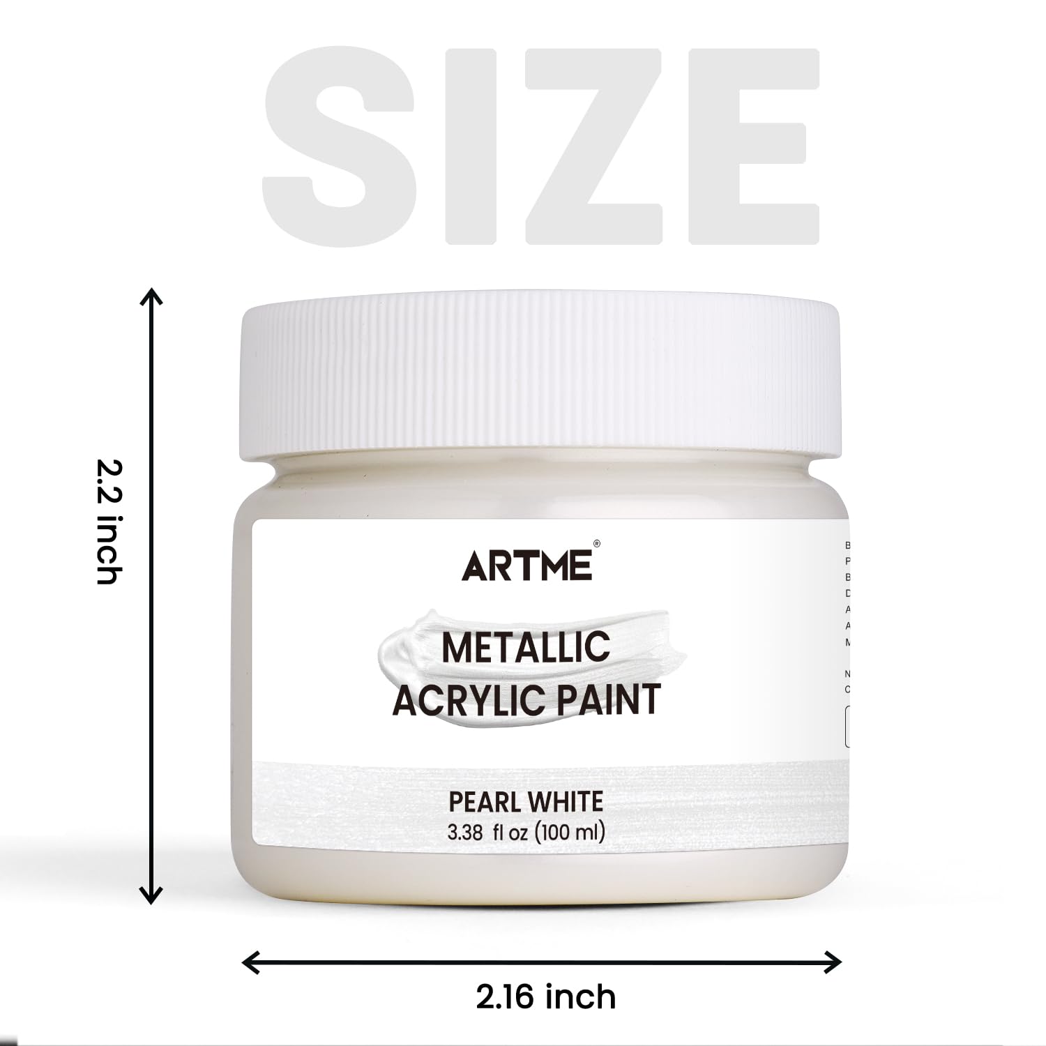 Acrylic Paint Metallic Pearl White, 100Ml Pearl Paint For Art Painting, Hand-Crafts, Non-Toxic, Non-Fading Pearlescent Acrylic Paints Ideal For Canvas, Wood, Fabric, Furniture, Ceramic, Stone Craft Supplies
