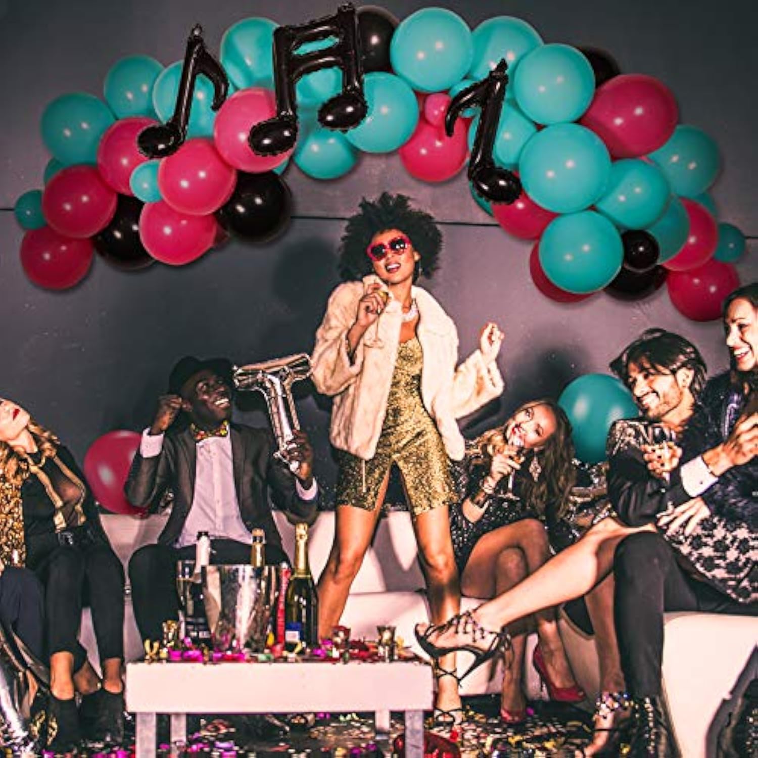 141-Pc Music Birthday Balloon Set with Garland & Music Note Décor