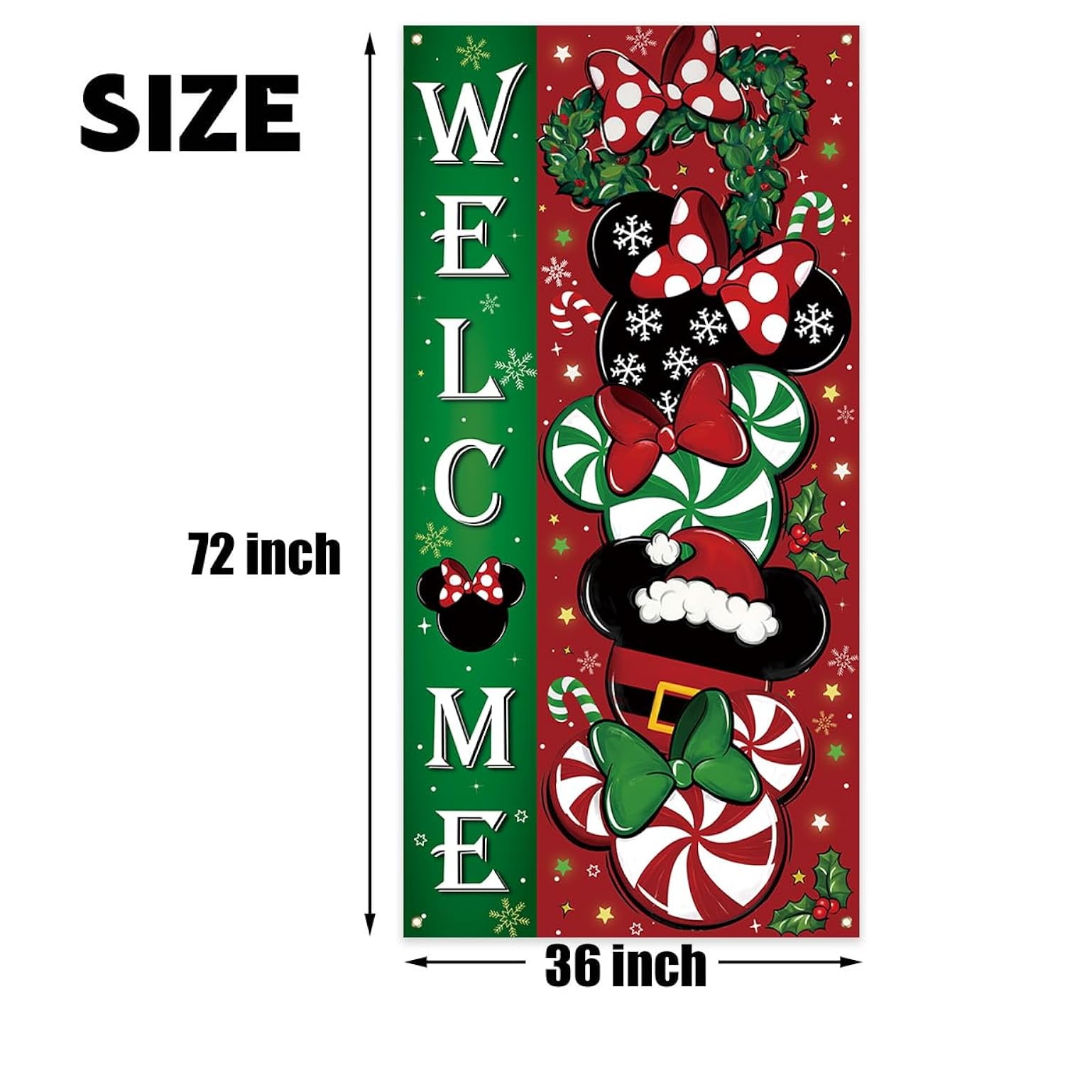 Christmas Cartoon Mouse Banner New Year Winter Xmas Decor Red Christmas Decorations For Home Party
