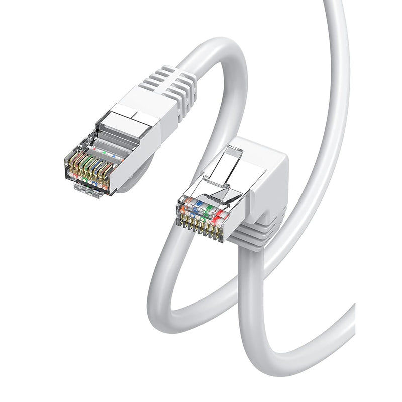 Cat6 90 Degree Ethernet Cable Right Angle White Cat 6 Ethernet Patch Cable -Do