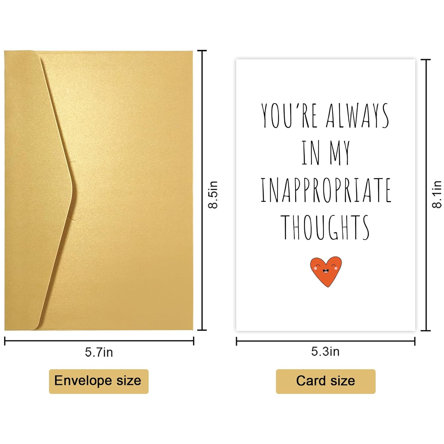 Funny Birthday Card For Boyfriend Girlfriend, Naughty Valentines Day Card For Him Her, You'Re Always In My Inappropriate Thoughts