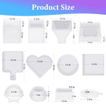 Resin Molds Kit 12Pcs, Epoxy Resin Silicone Molds, Resin Mold Including Cube, Pen Container, Pyramid, Tray, Love, Round, Square, Ball, Flowerpot, Cuboid, Crystal