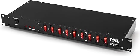 15A 9 Outlet Power Strip 6FT Cord 1800J Surge Protector 1U Steel Rack Mount