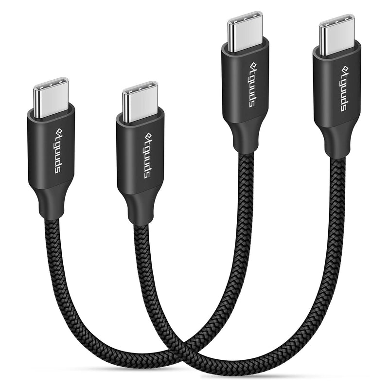 6 Inch / 0.5Ft Usb C To Usb C Cable Short, [2-Pack] 60W Fast Charging Type C C