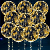 10pk Clear LED Light-Up Balloons 18" for Birthdays, Weddings & Parties