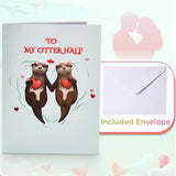 Otter Pop Up Anniversary Card For Wife,Husband,Couple, Musical 3D Valentines Day Card With Light, Romantic Birthday Cards For Boyfriend Or Girlfriend, Fun Happy Anniversary Wedding Valentine Gift Card