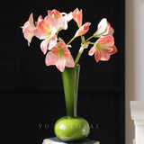 21.5" Artificial Amaryllis Flowers 3Pcs Pink Fake Silk Flowers Faux Belladonna Lily For Home Office Hotel Decoration Wedding Centerpiece Bouquet(3Pcs,Pink)