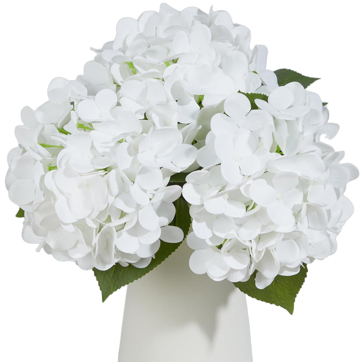 24" White Full Faux Hydrangea Flowers, Real Touch Hydrangeas Spring Flowers Artificial Silk Flowers For Home Decor Indoor Wedding Table Centerpieces Party 3 Pcs