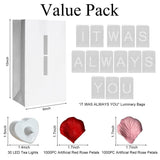 Valentine'S Day Decorations-It Was Always You Light Up Letters Luminary Bags, Special Night Romantic Decoration With Bright Led Candles And Fake Rose Petals, Happy Anniversary, Proposal Decoration
