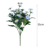 Artificial Daisy Flowers For Outdoor - 2 Bundles Blue Daisy Flower Bulk, Perfect Decoration For Table Windowsill Porch