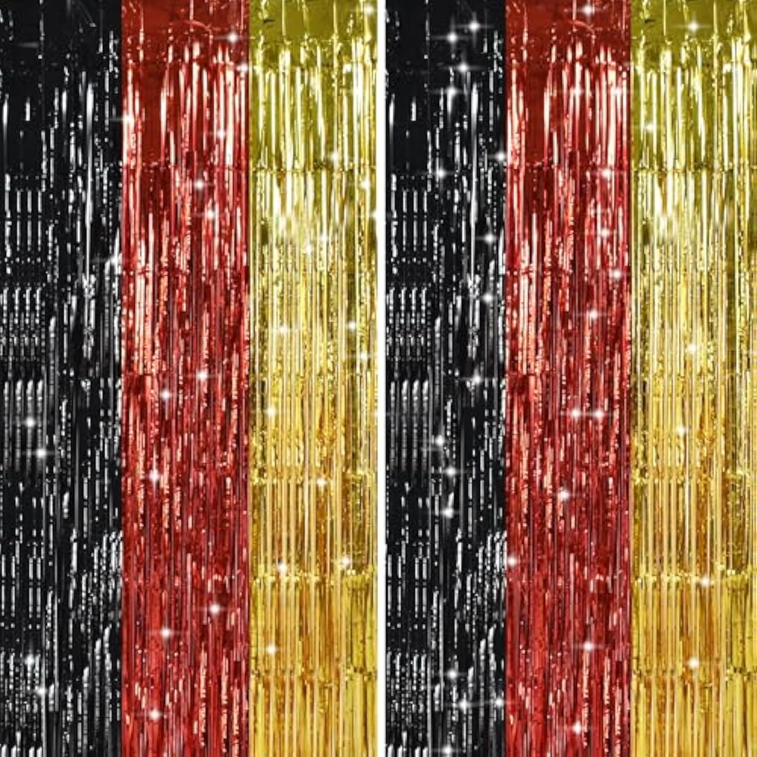 Black Red Gold Door Streamers Metallic Foil Backdrop for Party Decor
