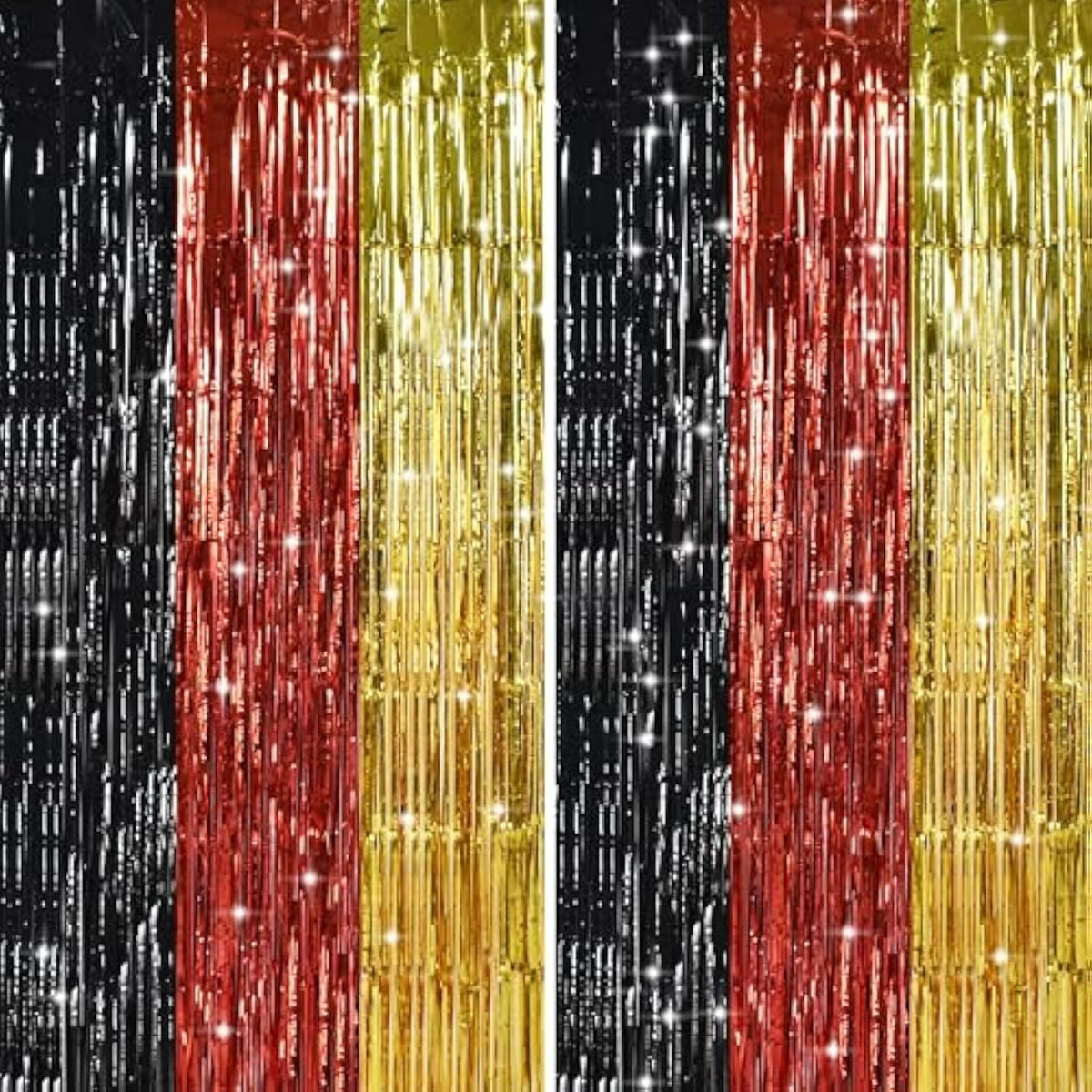 Black Red Gold Door Streamers Metallic Foil Backdrop for Party Decor