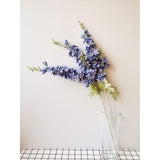 3Pcs Artificial Delphinium Ajacis Flowers Fake Violet Silk Flower Table Kitchen Home Garden Party Wedding Decoration Blue